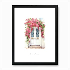 Cannes, France   Mediterranean Doors Watercolour Painting 2 Poster Art Print