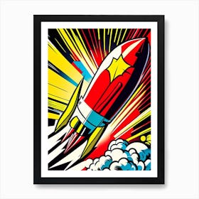 Rocket Bright Comic Space Art Print