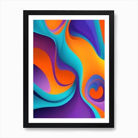 Abstract Colorful Waves Vertical Composition 55 Art Print
