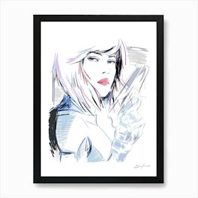 Scarlett (Ghost In The Shell) - Retro 80s Style Art Print