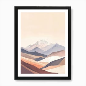 Mount Olympus Cyprus Color Line Drawing (1) Art Print