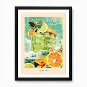 Green Jelly Retro Collage 2 Poster Art Print