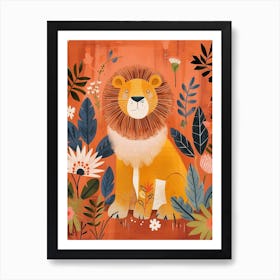 African Lion Lion In Different Seasons Illustration 1 Art Print