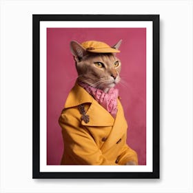 Cat In A Trench Coat, funny cat, cat christmas funny, funny cat tree, funny cat sweater, funny cat products, cat cat funny, cat funny cat, cat silly, funny about cats, funny cat funny, Art Print