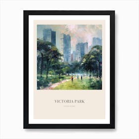 Victoria Park Hong Kong 3 Vintage Cezanne Inspired Poster Art Print