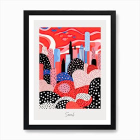 Poster Of Seoul, Illustration In The Style Of Pop Art 2 Art Print