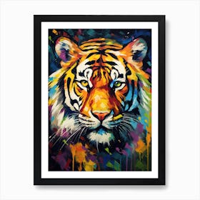 Tiger Art In Post Impressionism Style 1 Art Print