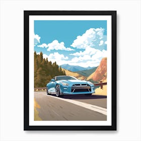 A Nissan Gt R In The The Great Alpine Road Australia 1 Art Print