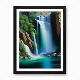 Zrmanja Waterfalls, Croatia Peaceful Oil Art  (1) Art Print