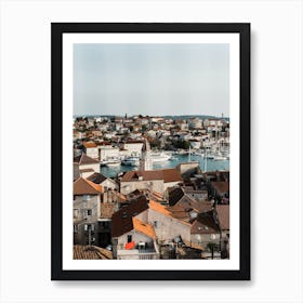 Houses With Red Rooftops In Old Town Trogir, Croatia Art Print