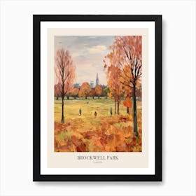 Autumn City Park Painting Brockwell Park London 3 Poster Art Print