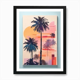 Palm Trees At Sunset 3 Art Print