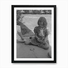 Untitled Photo, Possibly Related To Little Girl Playing Jacks At The Casa Grande Valley Farms, Pinal County, Arizona Art Print