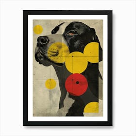 Dog With Circles Art Print