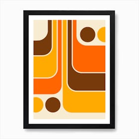 Retro 70s Style Geometric Abstract Art Print