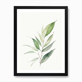 Marsh Tea Leaf Minimalist Watercolour Art Print