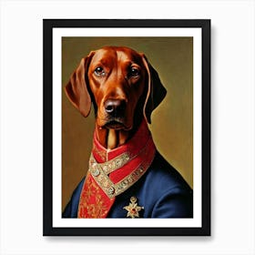 Vizsla Renaissance Portrait Oil Painting Art Print