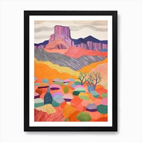 Mount Grosvenor United States 1 Colourful Mountain Illustration Art Print