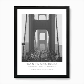 San Francisco Black And White Coordinates Art Print