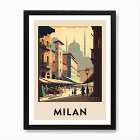 Milan Vintage Travel Poster Art Print