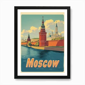 Aihrgdesign A Classic 1960s Travel Poster For Moscow 2 Art Print