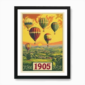 Aihrgdesign A Vintage Poster Of A 1905 Hot Air Balloon Festiv 369409f6 8102 4045 9b45 2fd36ef70674 0 Art Print