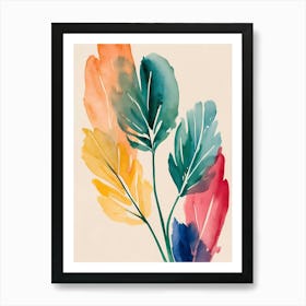 Watercolor Leaves 6 Art Print