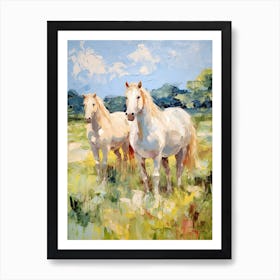 Horses Painting In Cotswolds, England 3 Art Print