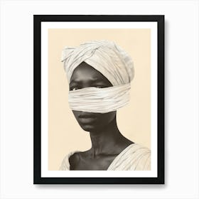 Woman With Her Face Covered Art Print