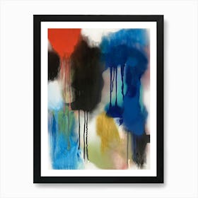 COLOUR STORY  - abstract painting, Primary Colours, red, blue , yellow, black, Modern  Art Print