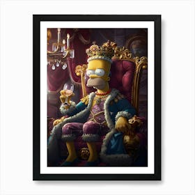 Vintage Simpsons Baroque Art Print