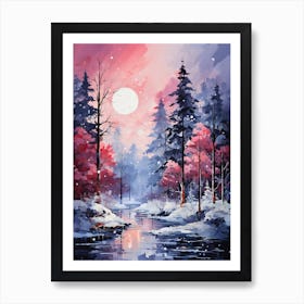 Winter Landscape Painting Art Print