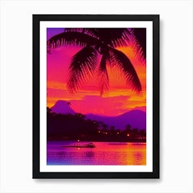 The Camiguin Island Retro Sunset 2 Art Print