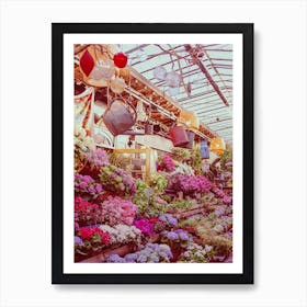 Flowers Retro Fantasy Art Print