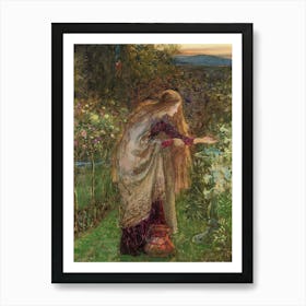 Frank Dicksee - The Sensitive Plant 1853-1928 | Vintage Witchy Pagan Goddess Art Print | Fully Remastered Painting in HD Art Print