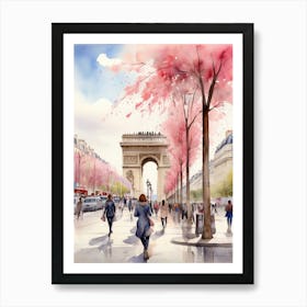 Champs-Elysées Avenue. Paris. The atmosphere and manifestations of spring. 18 Art Print