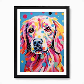 Golden Retriever Pop Art Paint 1 Art Print