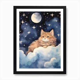 Baby Lynx 4 Sleeping In The Clouds Art Print