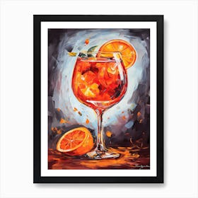 Painting  Of A Hand Holding An Aperol Spritz 2 Art Print