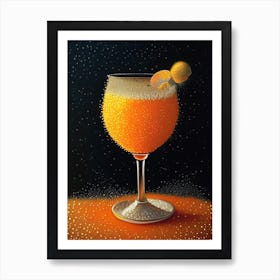 Bellini Pointillism Cocktail Poster Art Print