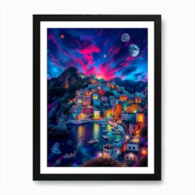 Night On The Cinque Terre Art Print