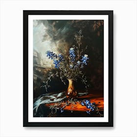 Baroque Floral Still Life Bluebonnet 5 Art Print