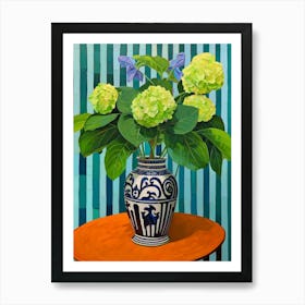 Flowers In A Vase Still Life Painting Hydrangea 1 Art Print