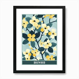 Dogwood Tree Flat Illustration 4 Poster Art Print