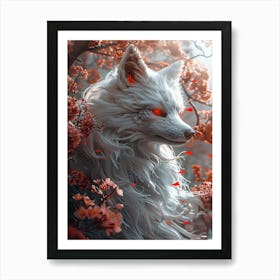 Beautiful Fantasy White Fox 12 Art Print