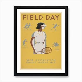 Wpa Recreation Sports Day Vintage Advert Poster Art Print