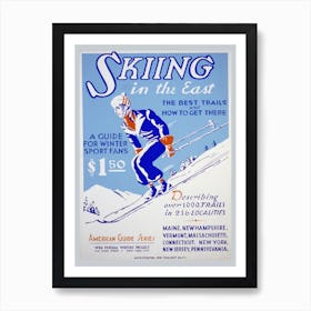 American Winter Sport Guide Vintage Art Print