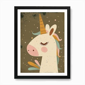 Unicorn Pink Blue Muted Pastels Art Print