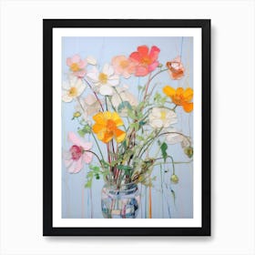 Abstract Flower Painting Portulaca 2 Art Print