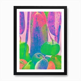 Chayote Risograph Retro Poster vegetable Art Print